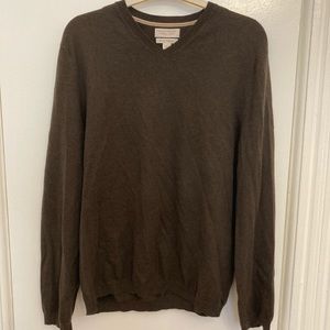Cotton/cashmere elbow patch sweater
